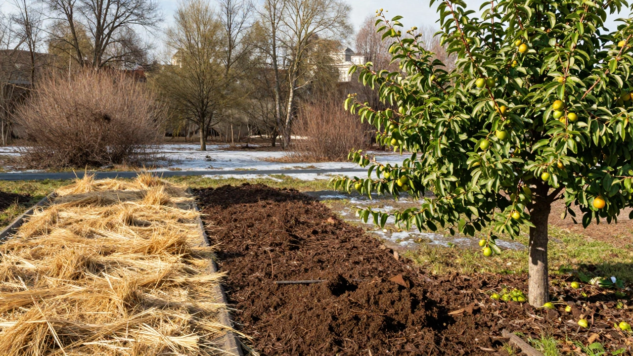 Три этапа мульчирования: осенью, весной и летом — защита деревьев от засухи и мороза.